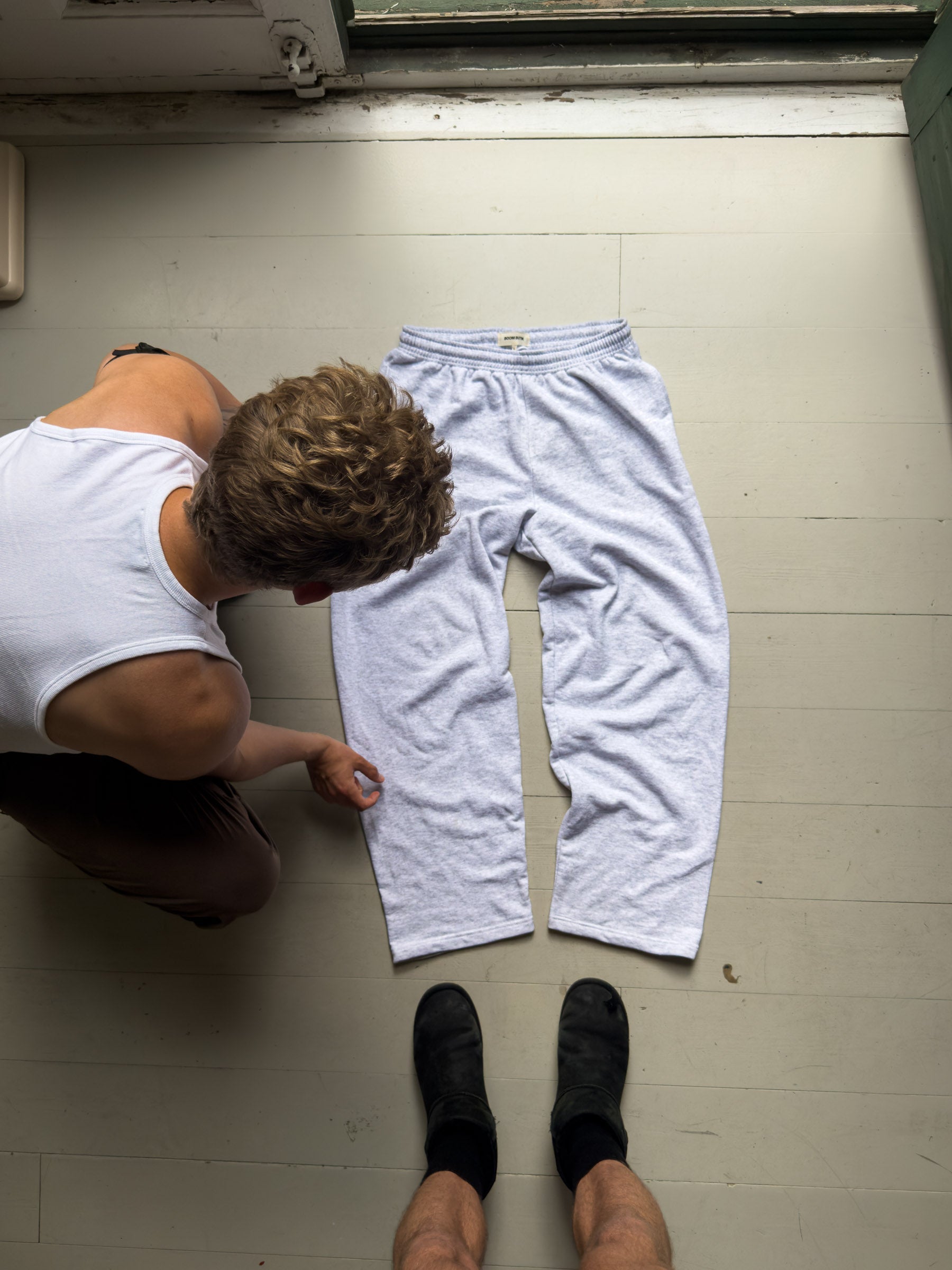 Grey pants w loose feet! Love, B | loose grey