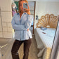 Sofie is 165 cm tall and wears size S. | light blue