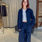Mathilde is 165 cm and wears size M. | navy