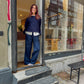 Mathilde is 165 cm and wears size M. | navy