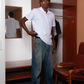 Youssouf is 189 cm tall and wears size L men fit | men white