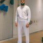 Hamza is 193 cm tall and wears size L. | grey