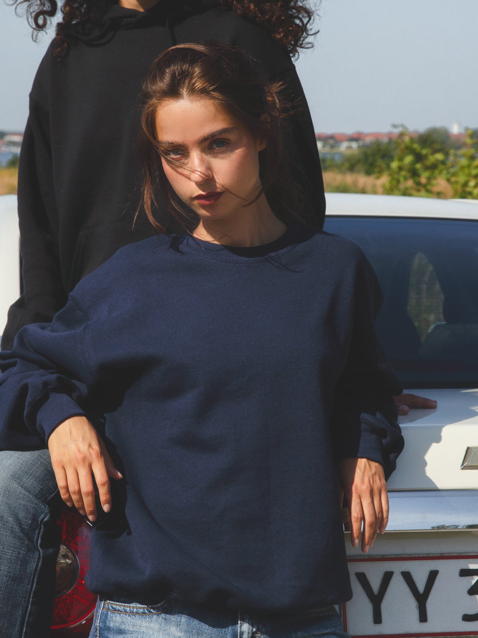 Johanne is 165 cm tall and wears size S. | navy