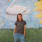 Sarah is 178 cm tall and wears size M. | dark grey