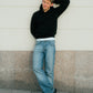 Peter is 188 cm tall and wears size L. | black