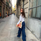 Nadia is 170 cm tall and wears size M. | navy