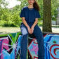 Selma is 172 cm tall and wears size M. | loose navy