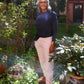 Bimala is 168 cm tall and wears size M. | elasticated grey