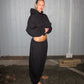 Alberte is 166 cm tall and wears size XXL. | elasticated black