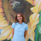 Sarah is 178 cm tall and wears size S. | light blue