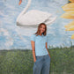 Sarah is 178 cm tall and wears size M. | light blue