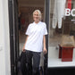 Sofie is 170 cm tall and wears size L. | white