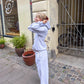 Sofie is 170 cm tall and wears size S. | grey