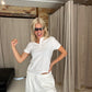 Sofie is 170 cm tall and wears size S. | white