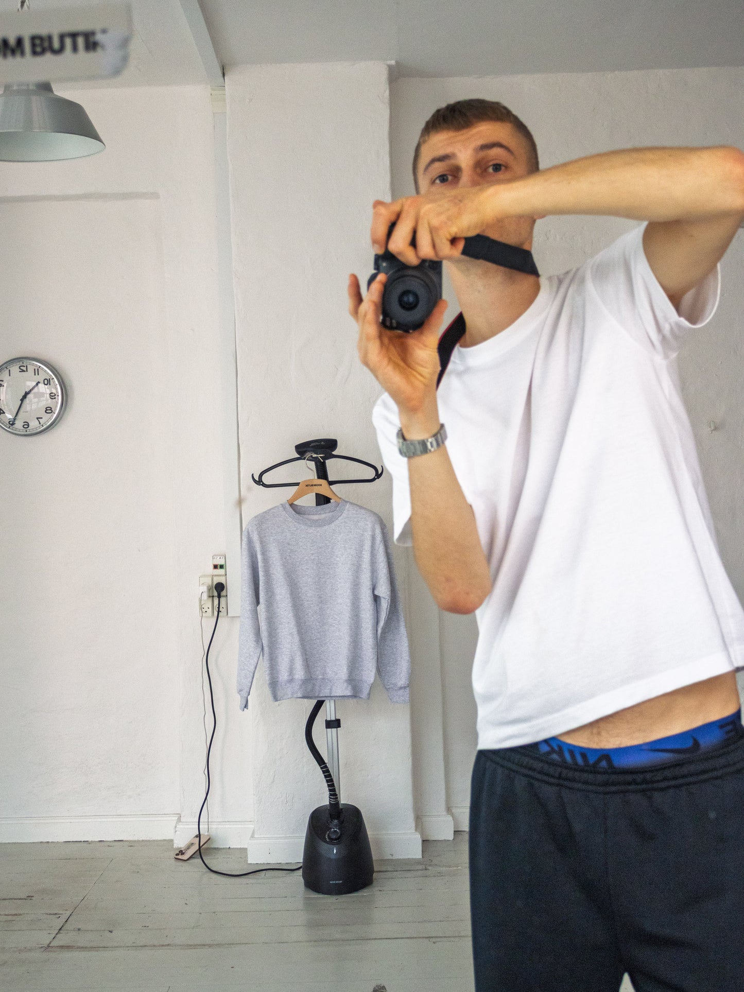 Self portrait + grey crew! xx Boom | grey