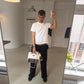 Viggo is 195 cm tall and wears size L. | white